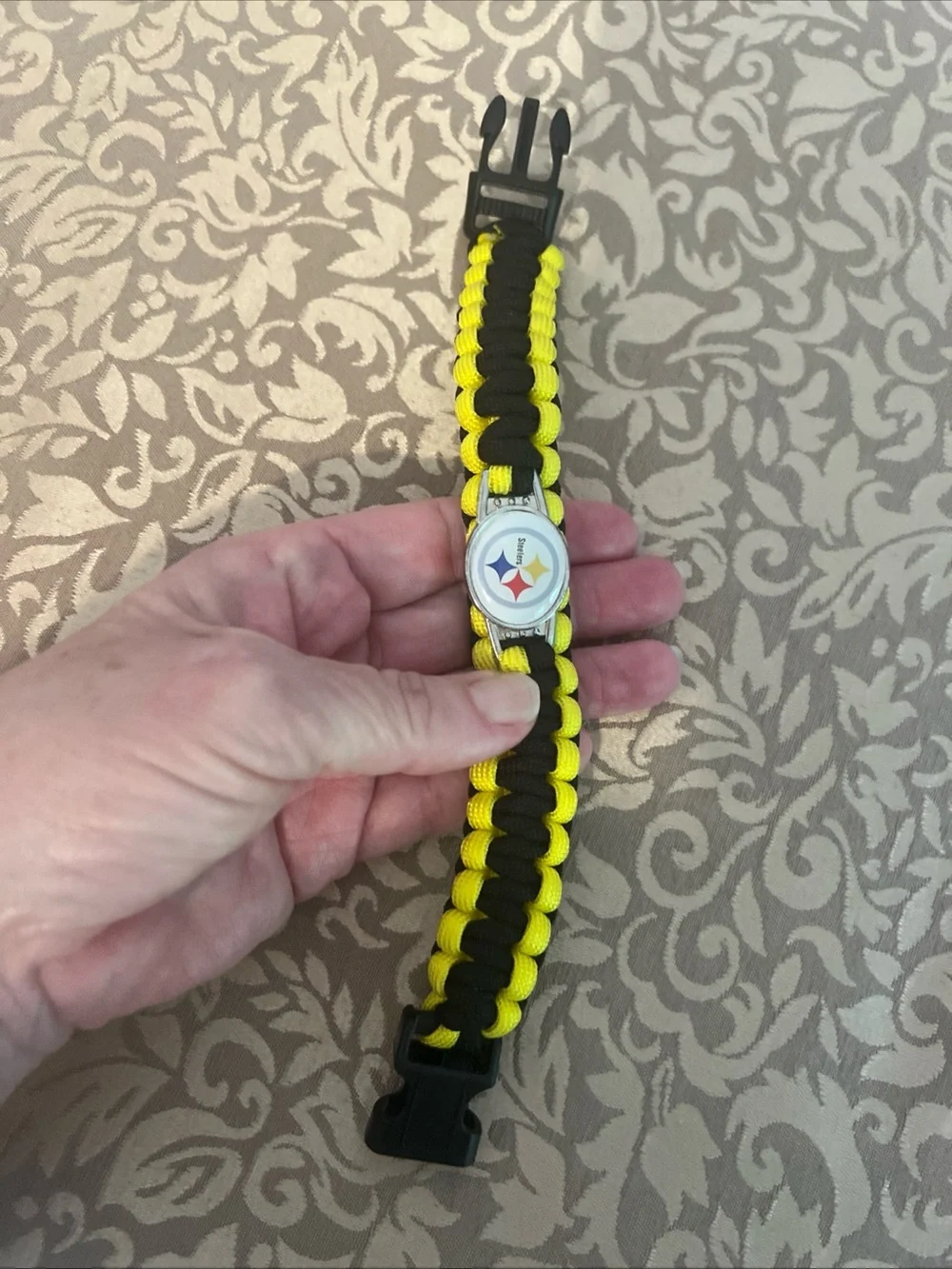 NFL Pittsburgh Steelers Black & Gold Braided Rope Wrist Bracelet